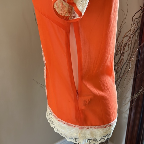 A’reve Semi-sheer with lace sleeves and trim top szS - Picture 6 of 11